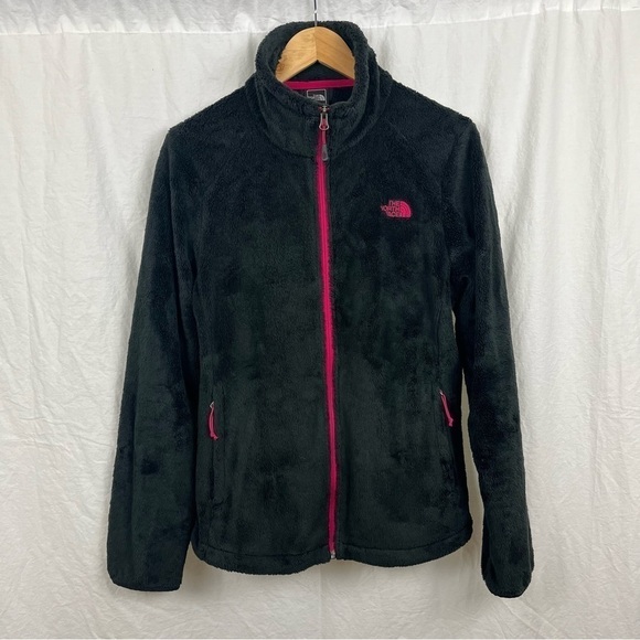 The North Face Tops - The North Face black  Full Zip fuzzy Fleece Jacket Women’s Large.